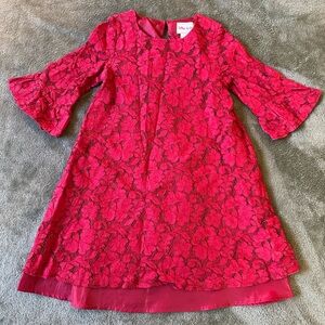 Elegant Red Lace Kids Formal Dress